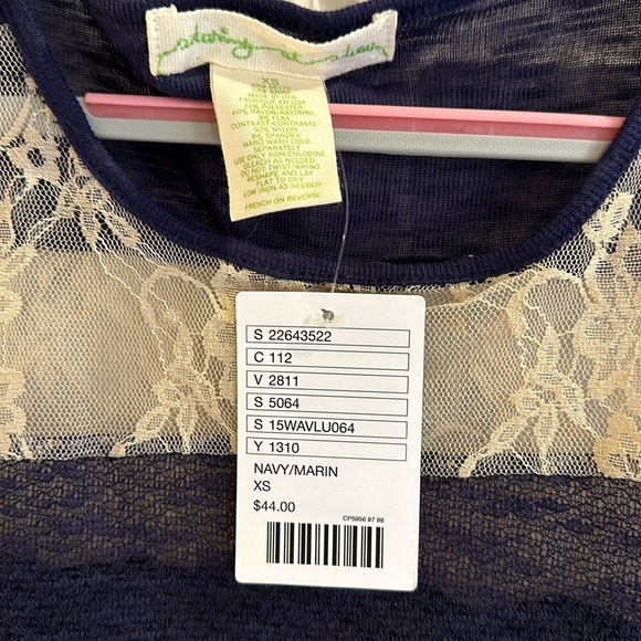 Urban Outfitters Striped Lace Top, NWT, Size XS - Picture 2 of 3